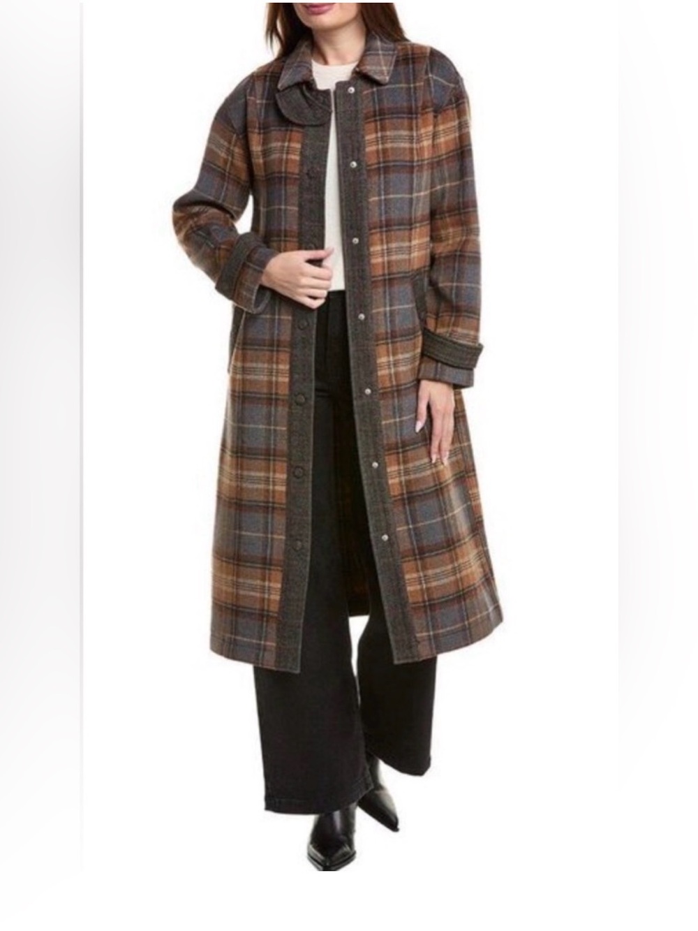 NWT 7 For All Mankind Plaid Coat, Size Medium
